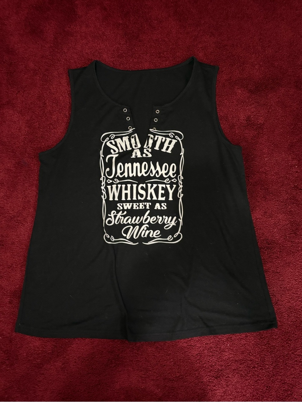 Black Graphic Tank Top with White Tennessee Whiskey Print